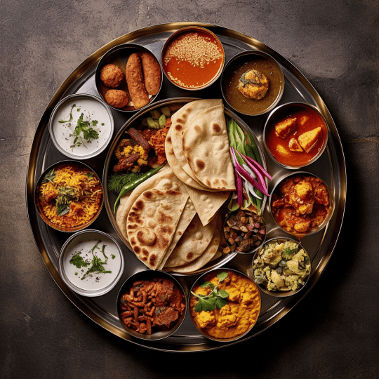 dishes of amazing indian food